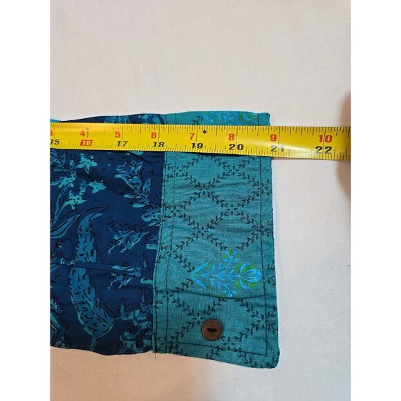 Turquoise Patchwork Unisex Boho Vintage Style Shirt button up front size L New - Picture 14 of 14